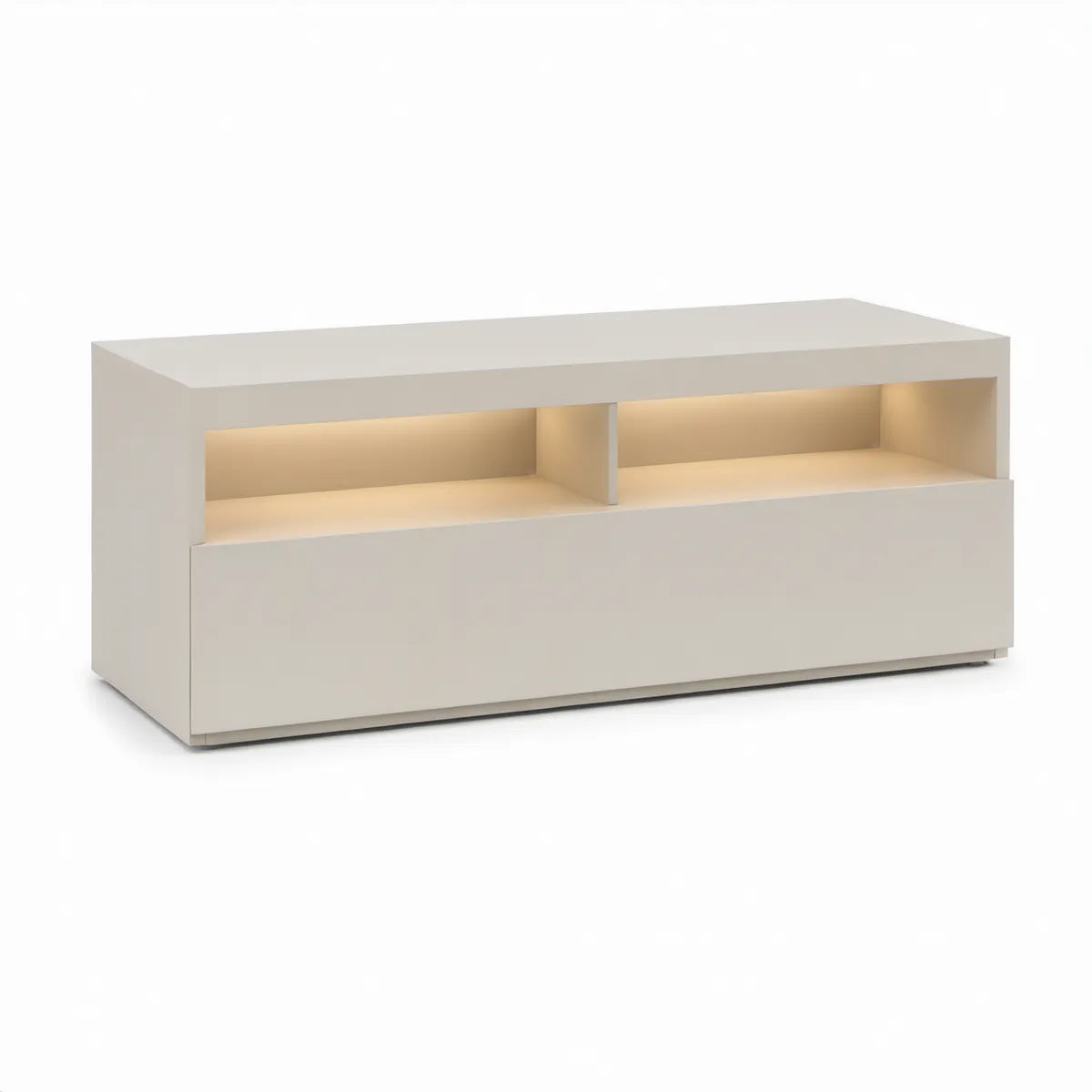 Móvel de TV em MDF Lacado Branco com Iluminação LED, 160 x 40 x 60 cm